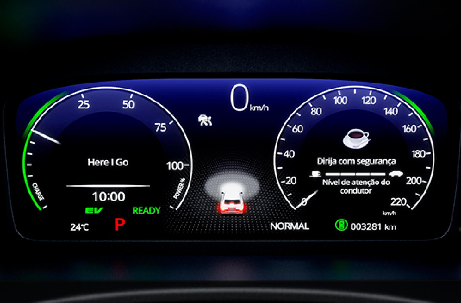 Painel digital TFT 10.2'' de alta resolução